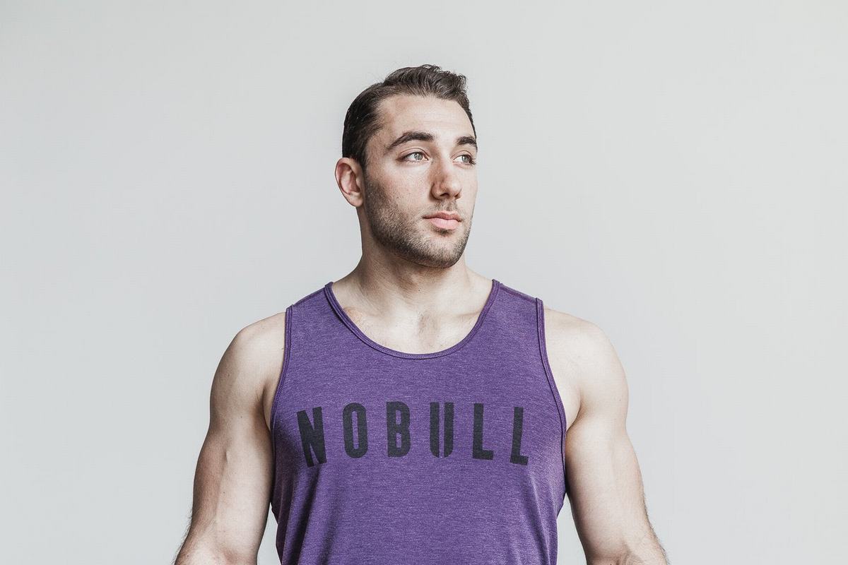 Nobull Men's Tank Tops Purple | Australia (FH2760)